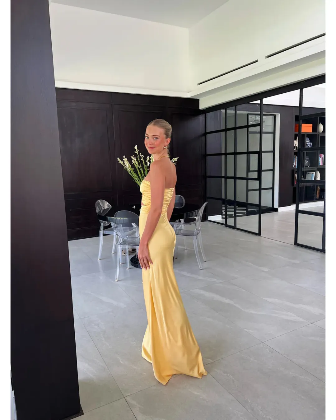 HNTR The Label Inka Gown In Gold Sun Size AU 12 for rent on The Volte - main image