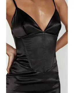 Meshki Brie Corset Midi Dress Black Size S / AU 8 for rent on The Volte - image 2