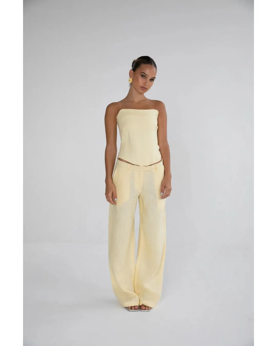HNTR The Label Luiza Corset & Ipanema Pant Lemon Size XS / AU 8 for rent on The Volte - main image
