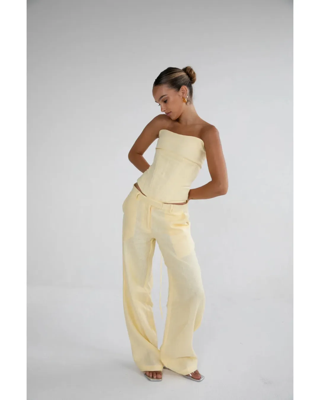 HNTR The Label Luiza Corset & Ipanema Pant Lemon Size XS / AU 8 for rent on The Volte - main image
