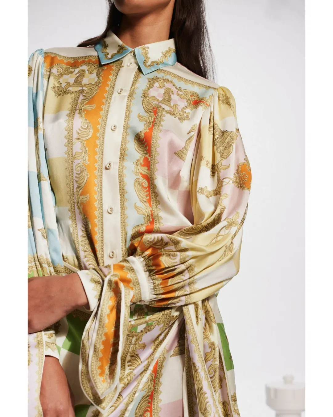 Alemais Checkmate Silk Mini Dress Multi Size AU 12 for rent on The Volte - main image