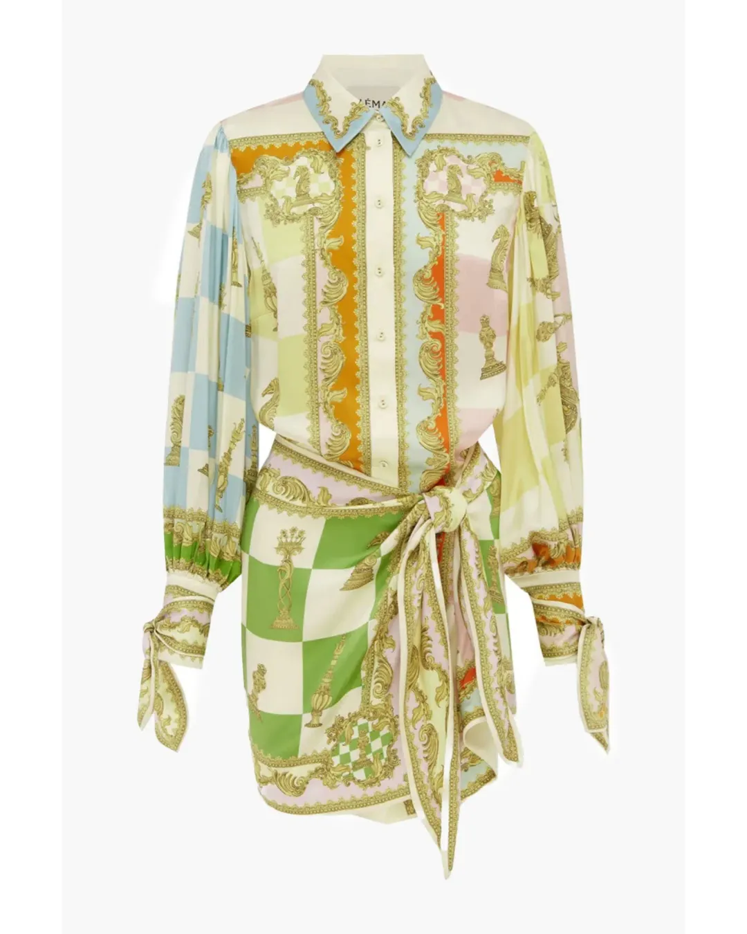 Alemais Checkmate Silk Mini Dress Multi Size AU 12 for rent on The Volte - main image