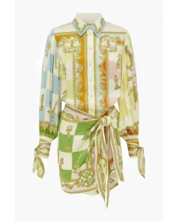 Alemais Checkmate Silk Mini Dress Multi Size AU 12 for rent on The Volte - image 6