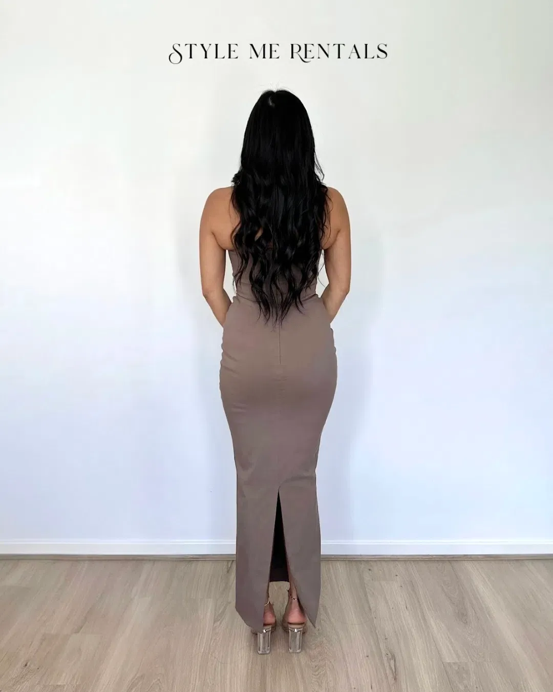 House of CB Lucia Strapless Corset Maxi Dress Taupe Size S / AU 8 for rent on The Volte - main image