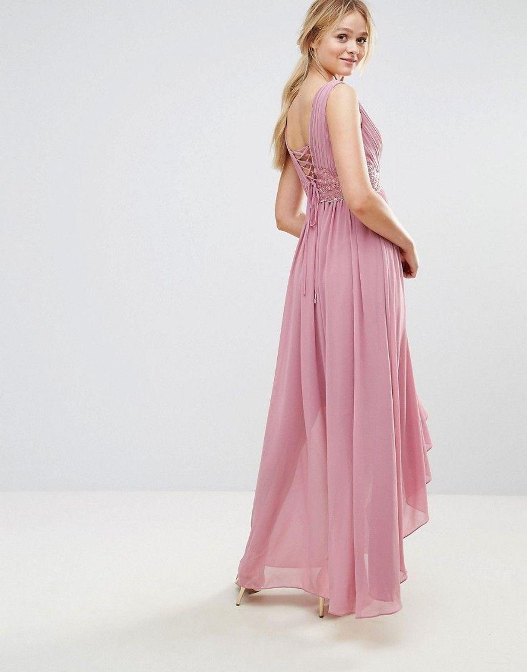 Y.A.S Maxi Dress With Embroidered Bodice And Hi Lo Hem Size 10 for rent on The Volte - main image