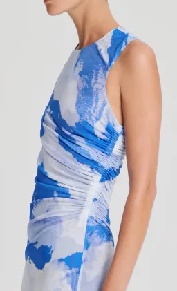 Scanlan Theodore Italian Cloud Print Dress Blue Size AU 8 for rent on The Volte - image 3