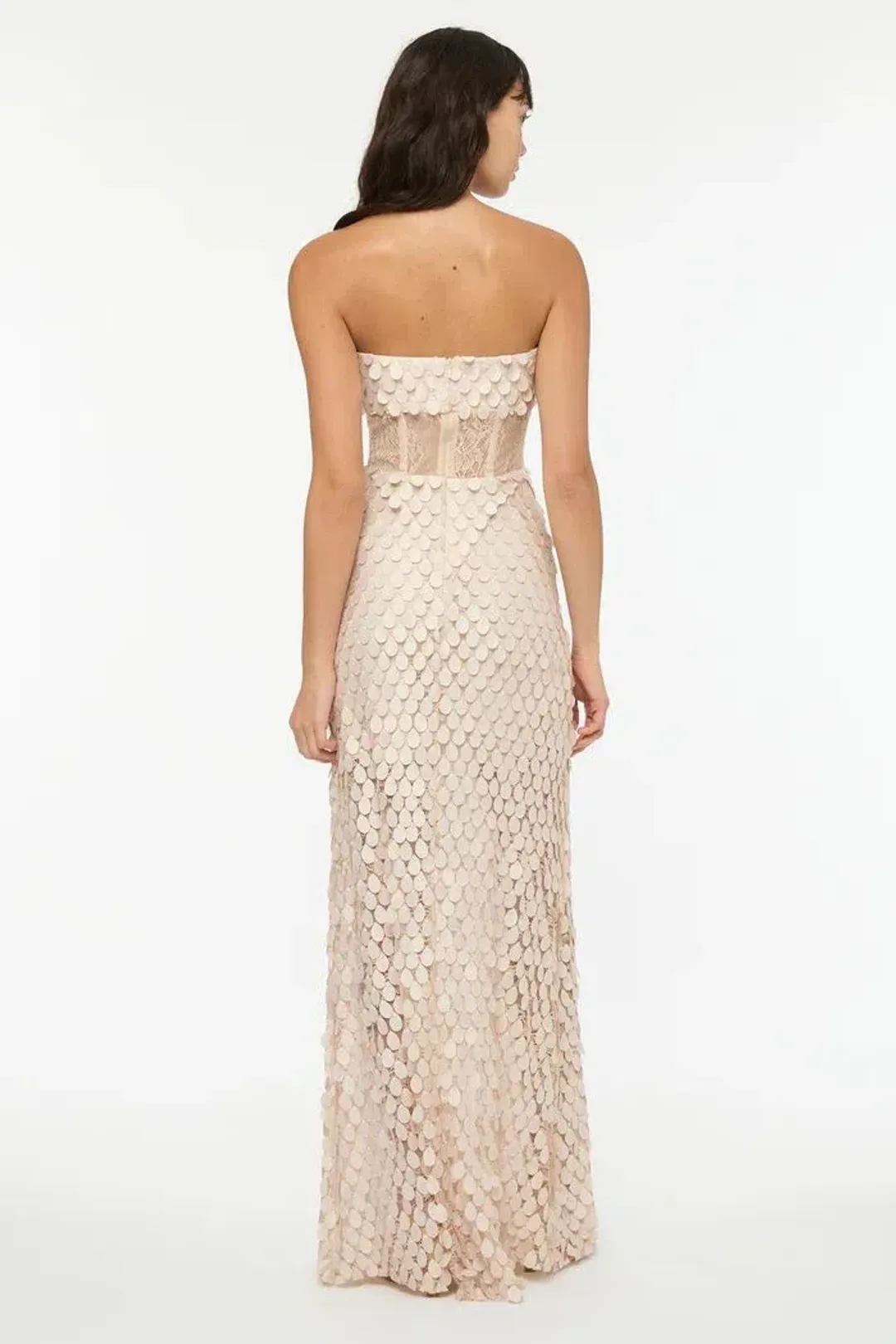 Manning Cartell Supreme Extreme Strapless Gown Chalk Size 8 for rent on The Volte - main image