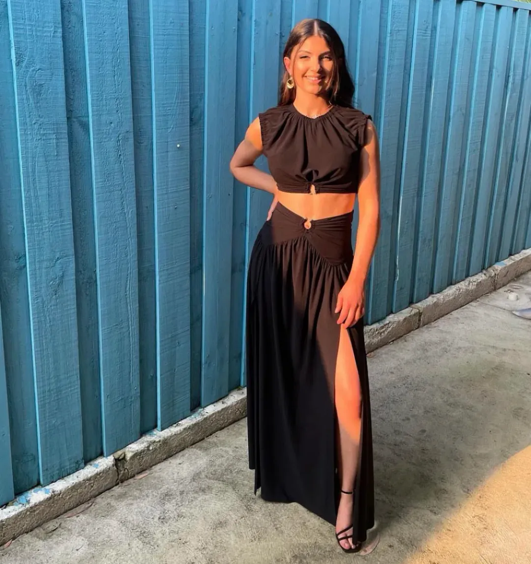 Bec & Bridge Minx Top and Skirt Set in Black Size 8 for rent on The Volte - main image