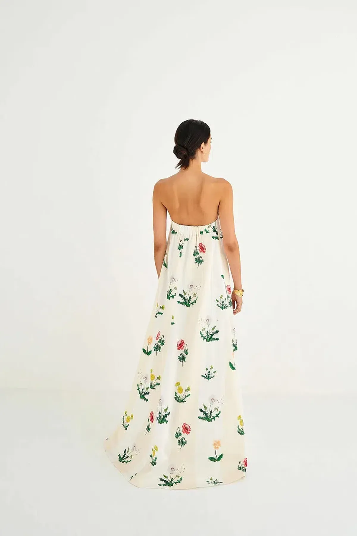 Oroton Poppy Print Gown Cream Floral 10 - Image 4