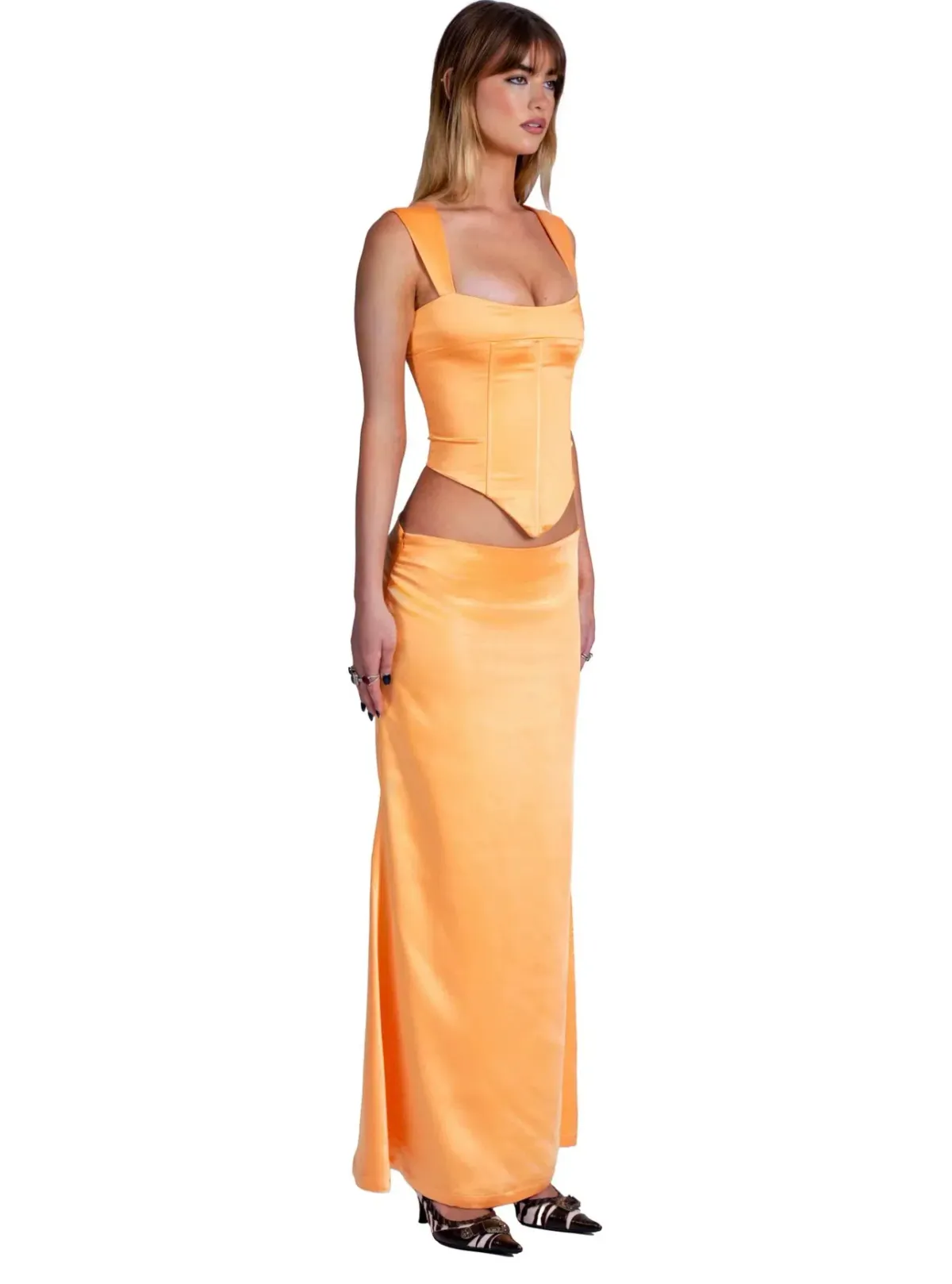 I Am Delilah Valerie Corset and Maxi Skirt Set in Sherbet Size XS / AU 6 - Image 2