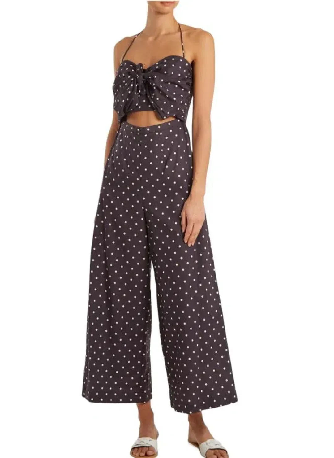 Zimmermann Prima Dot Jumpsuit Blue White Spot Size 2 / AU 12 for rent on The Volte - main image