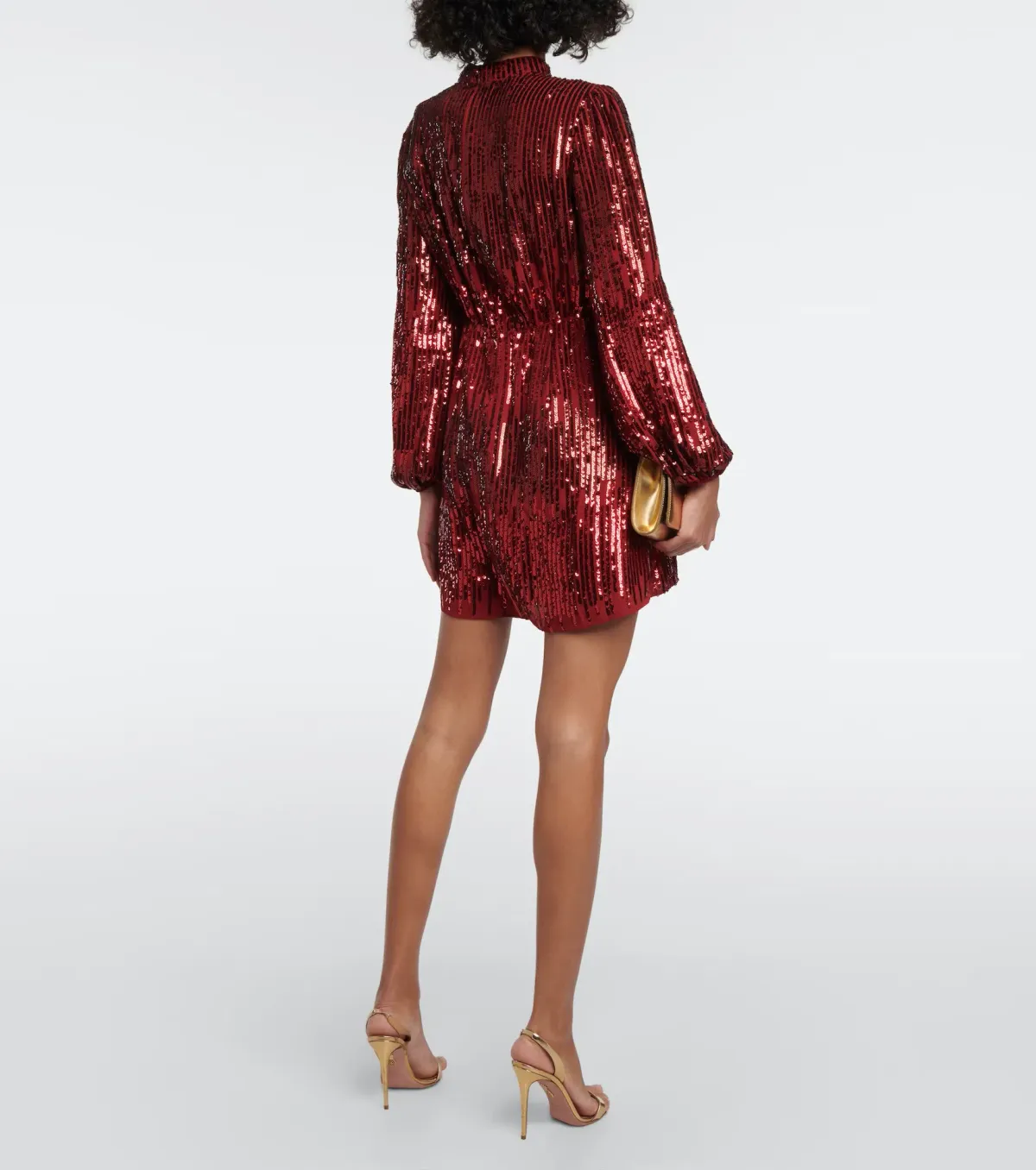 Rixo Samantha Sequin Mini Dress Red/Pink Size L / AU 12 - Image 3