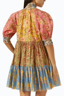 Zimmermann Junie Lantern Mini Dress Spliced Size 3 for rent on The Volte - image 3