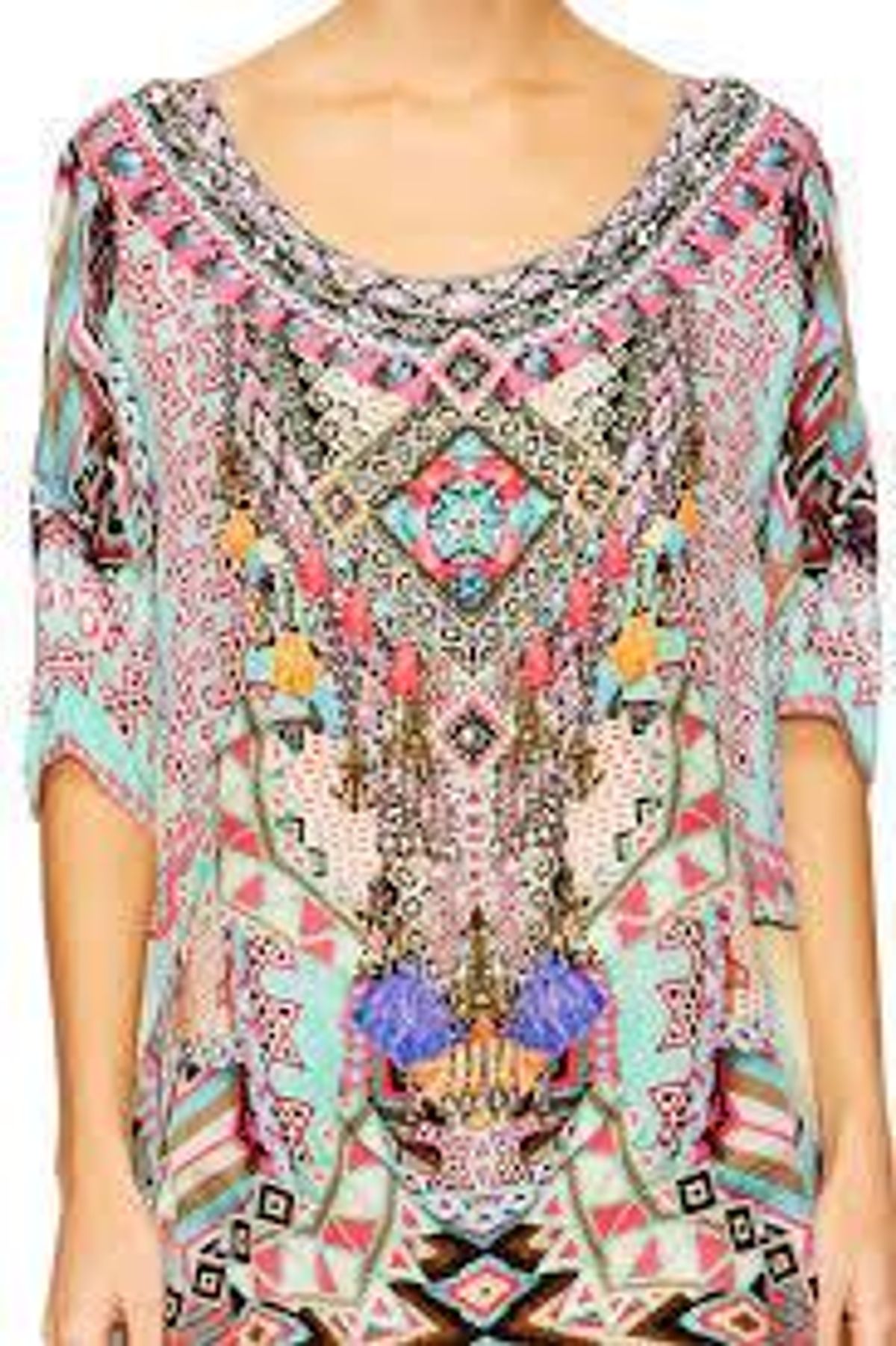 Camilla Mochilla Chiller Short Round Neck Kaftan Print One Size - Image 2