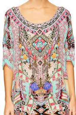 Camilla Mochilla Chiller Short Round Neck Kaftan Print One Size for rent on The Volte - image 2
