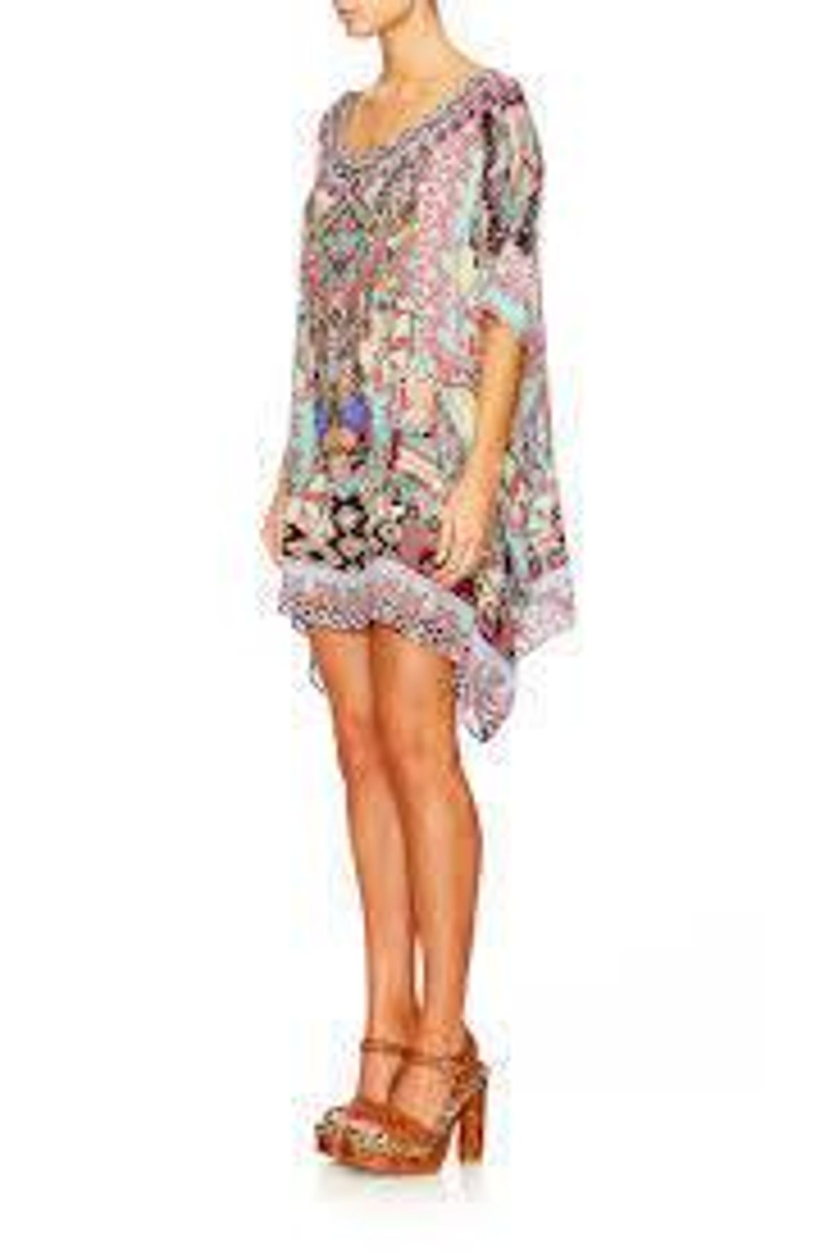 Camilla Mochilla Chiller Short Round Neck Kaftan Print One Size - Image 3