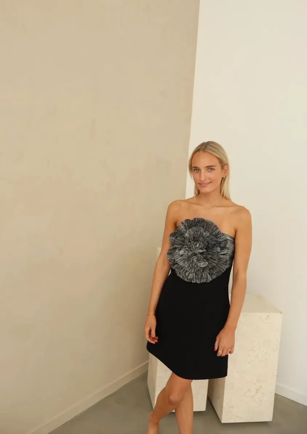 Rebecca Vallance Lumi Mini Dress Black & Silver - Image 7