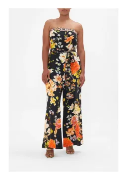 Camilla Secret History Tie Waist Strapless Jumpsuit Floral Size S/ AU 10 for rent on The Volte - image 3