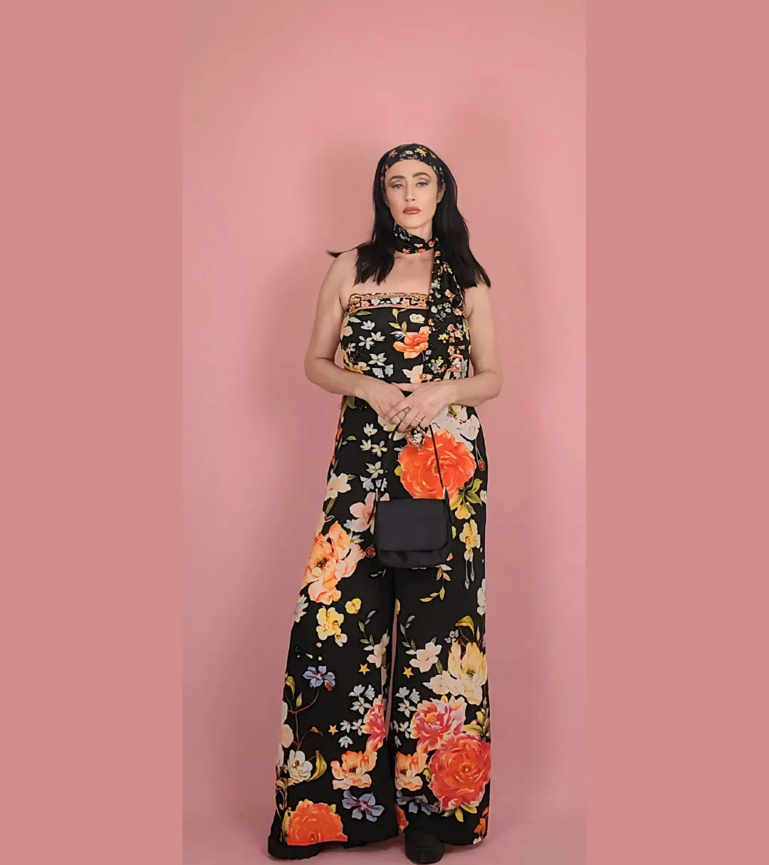 Camilla Secret History Tie Waist Strapless Jumpsuit Floral Size S/ AU 10 for rent on The Volte - main image