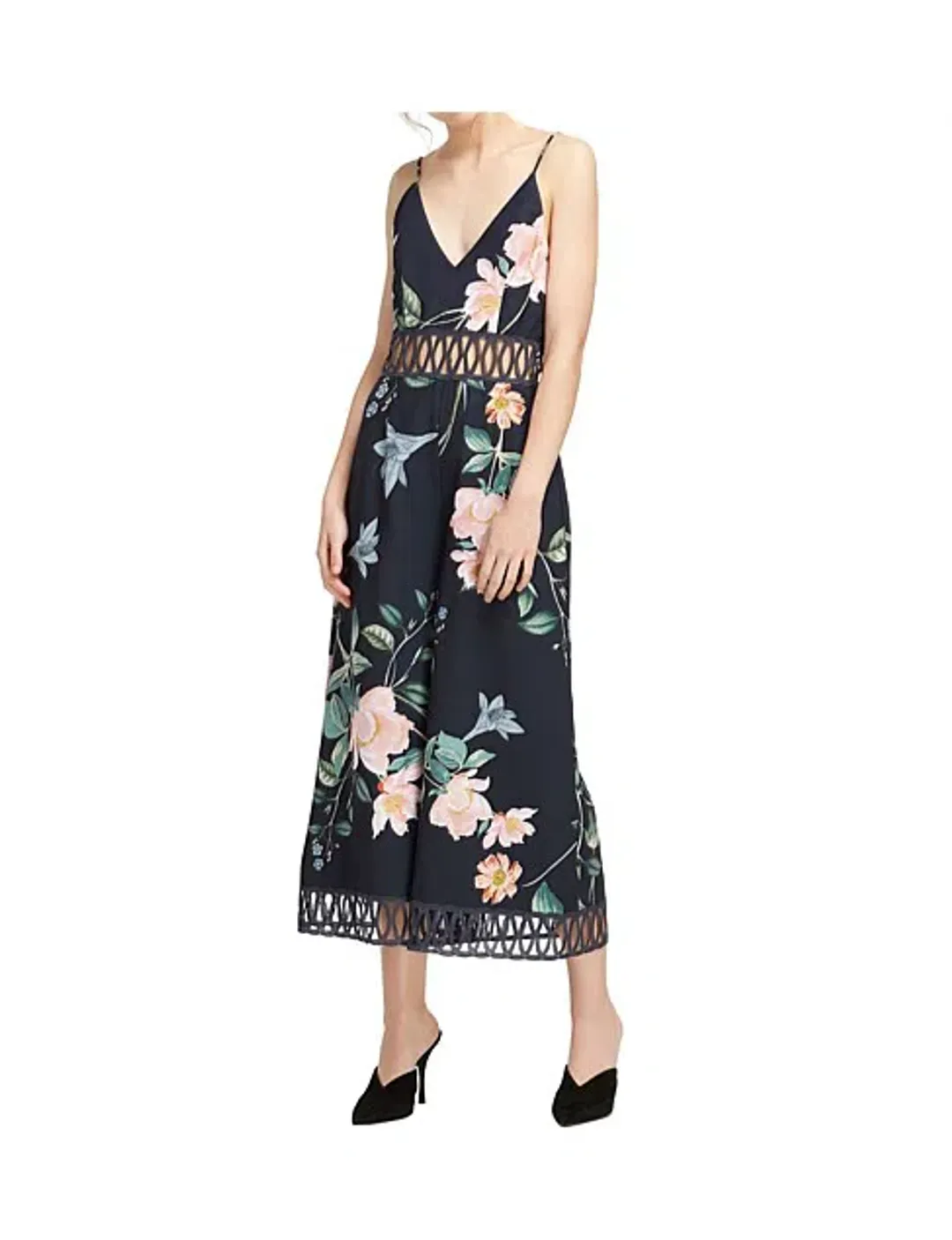 Keepsake Whispers Jumpsuit Navy garden Floral Size M/ AU 10 for rent on The Volte - main image