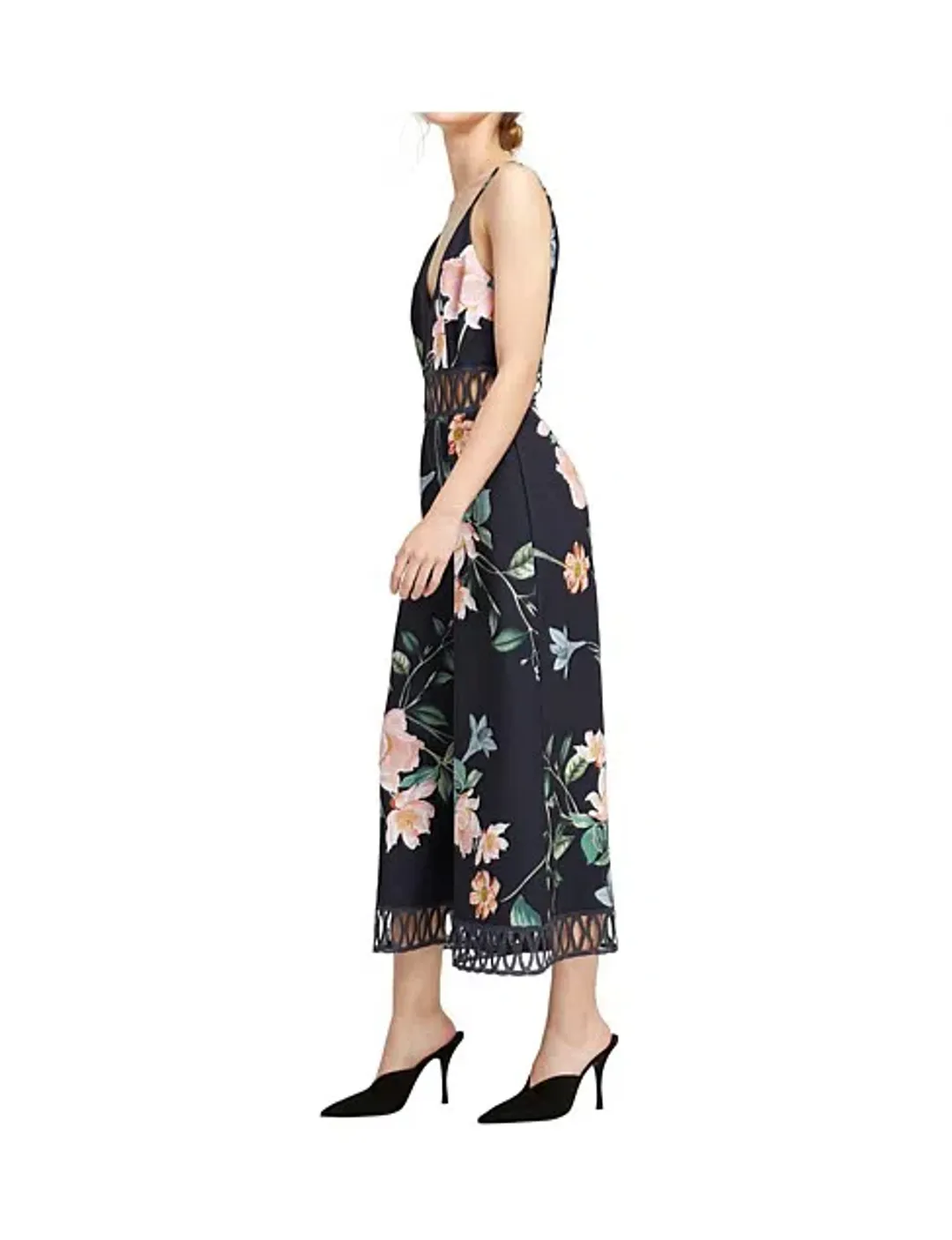 Keepsake Whispers Jumpsuit Navy garden Floral Size M/ AU 10 for rent on The Volte - main image