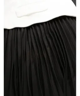 Self-Portrait Pleated Skirt Midi Dress Cream and Black Size 16 for rent on The Volte - image 5