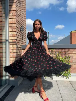 Lirika Matoshi Strawberry Dress Print Size 16 for rent on The Volte - image 2