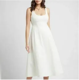 Sheike Blissful Textured Midi Dress Ivory White Size 16 for rent on The Volte - image 1
