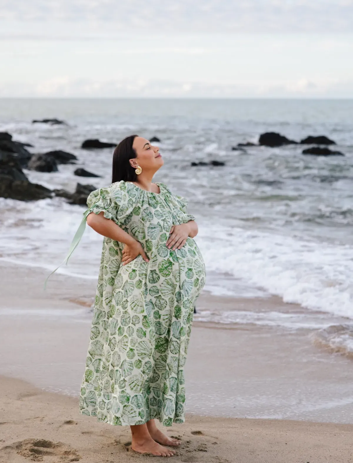 Odet Seashell Gown Pistachio Size 12 - Image 3