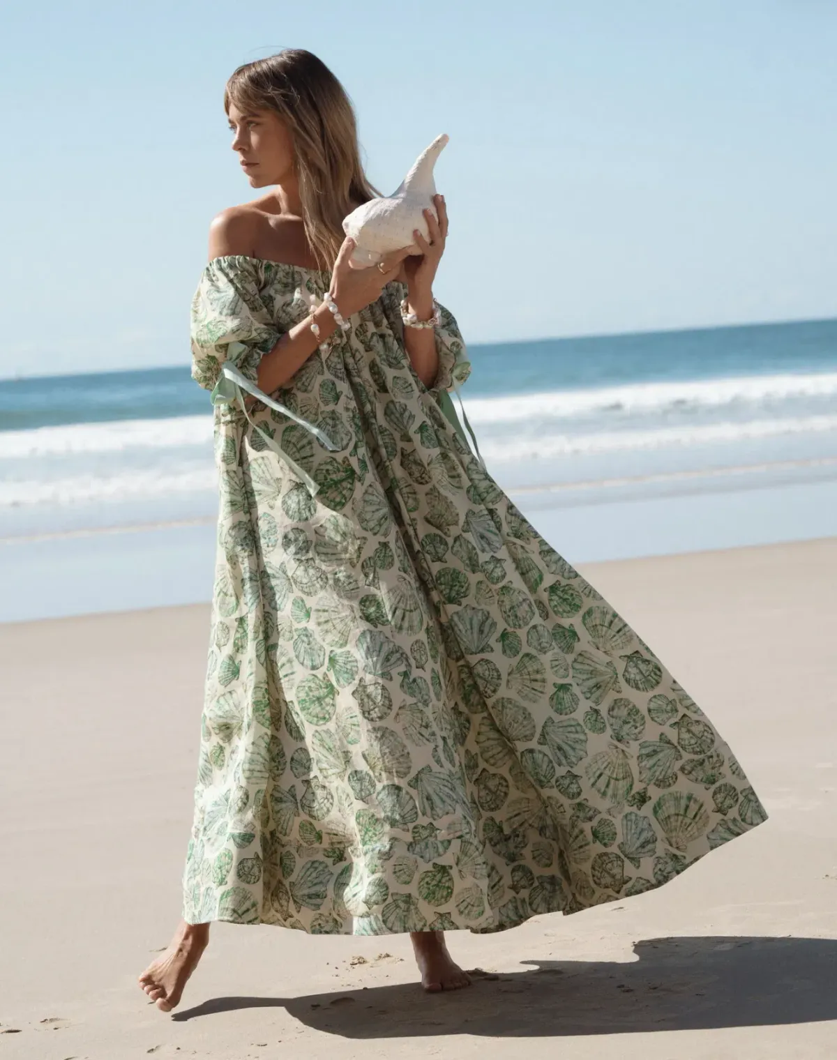 Odet Seashell Gown Pistachio Size 12 - Image 1