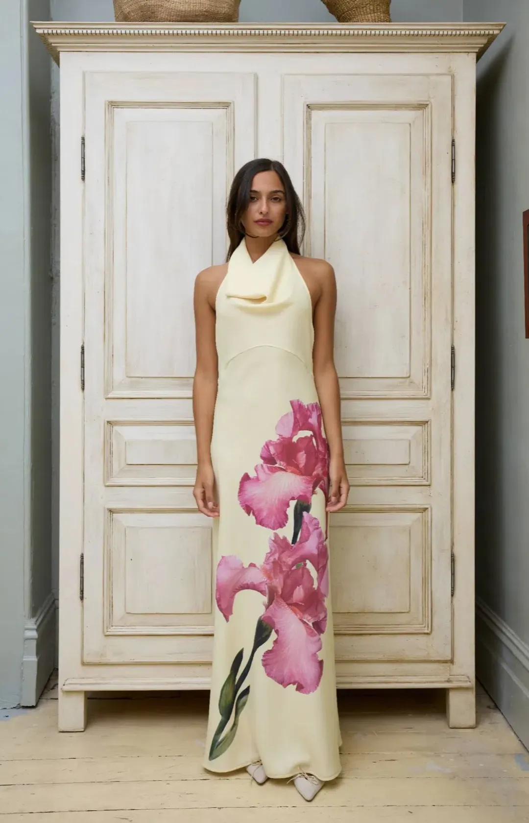 With Harper Lu Cowl Slip Dress Iris Floral Size M / AU 10 for rent on The Volte - main image