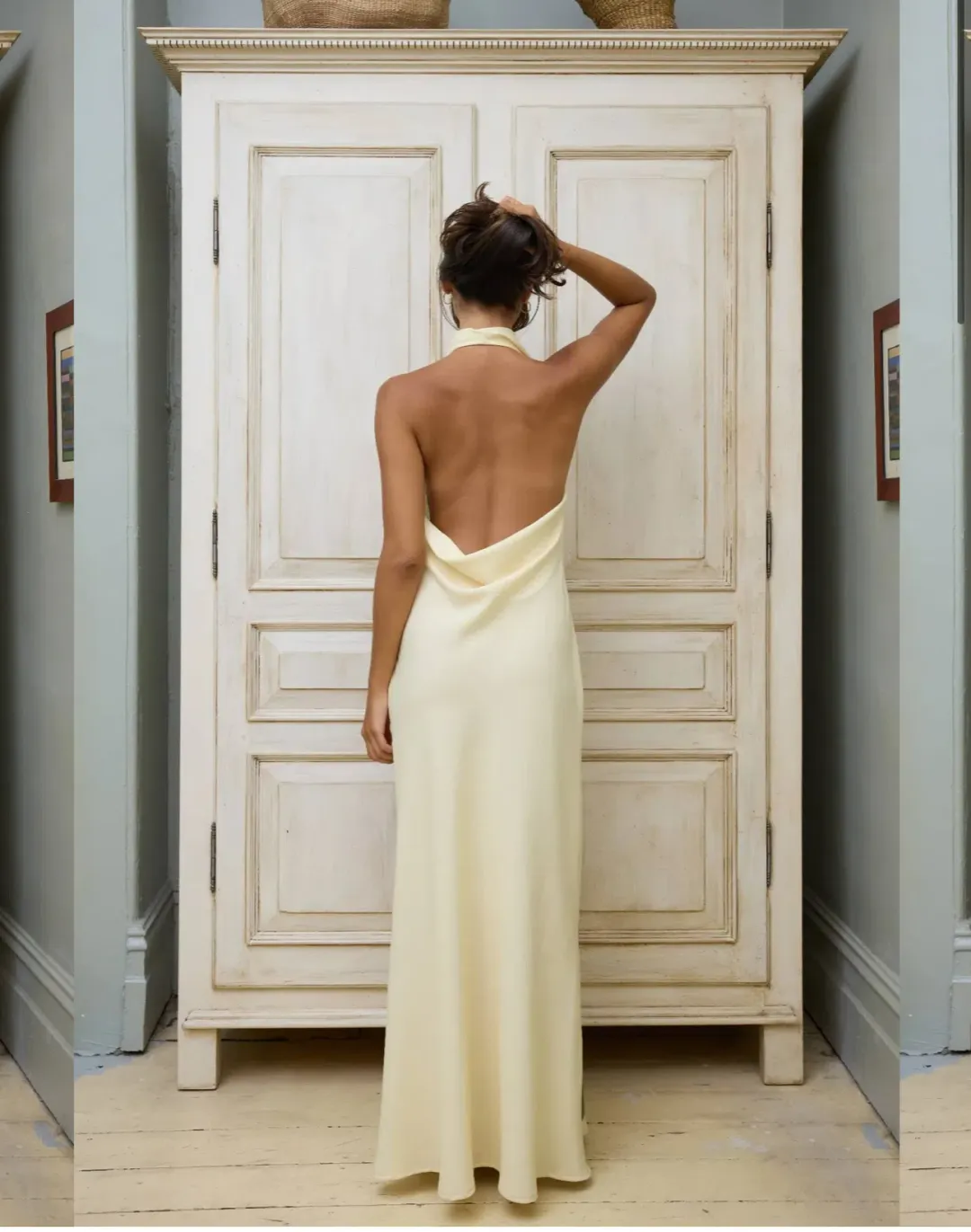 With Harper Lu Cowl Slip Dress Iris Floral Size M / AU 10 for rent on The Volte - main image