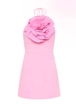 Rebecca Vallance Odetta Halter Mini Dress Pink Size 8 for rent on The Volte - image 3