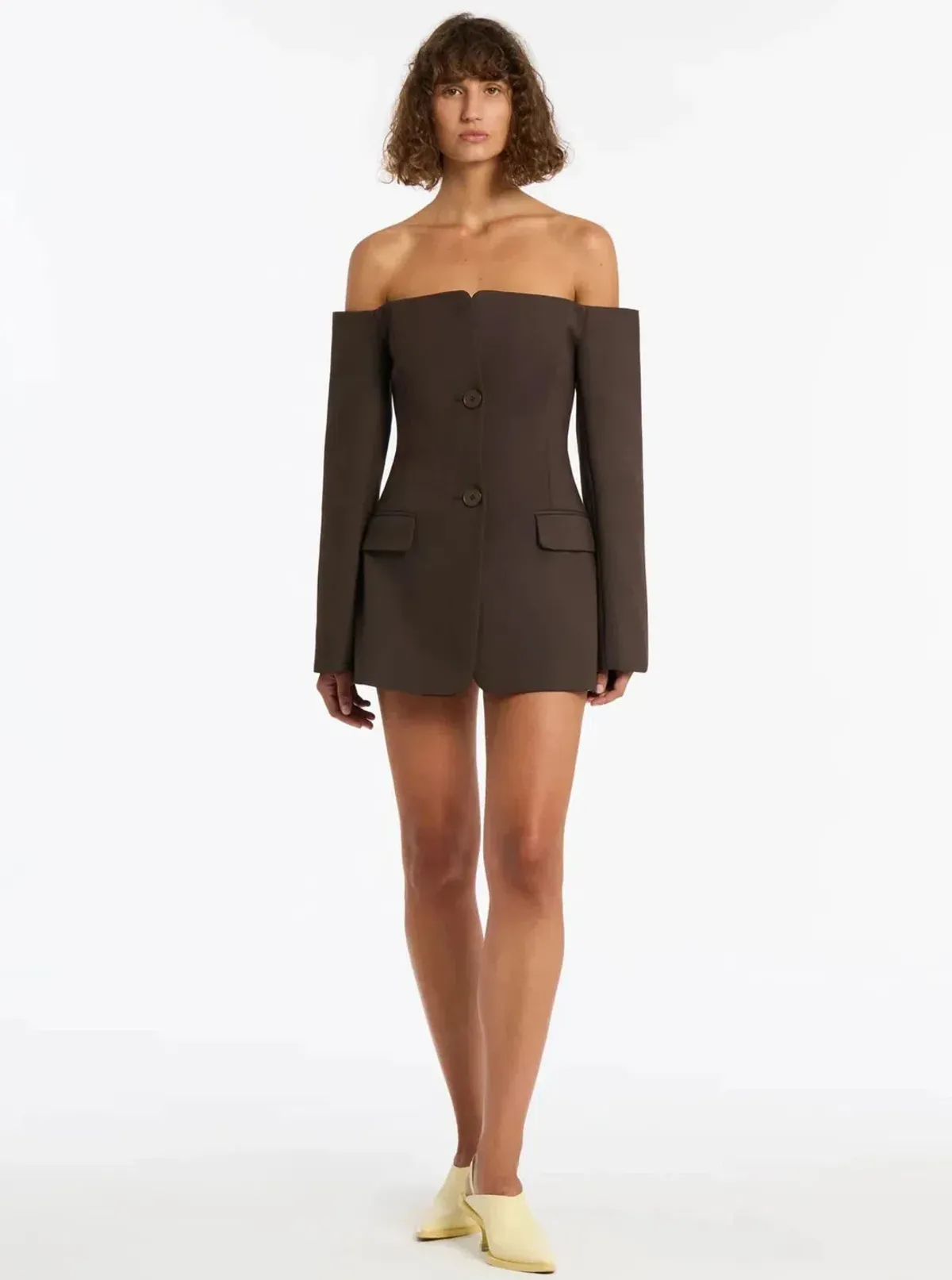 Sir the Label Sandrine Tailored Mini Dress Brown Size 2/ Au 10 - Image 1