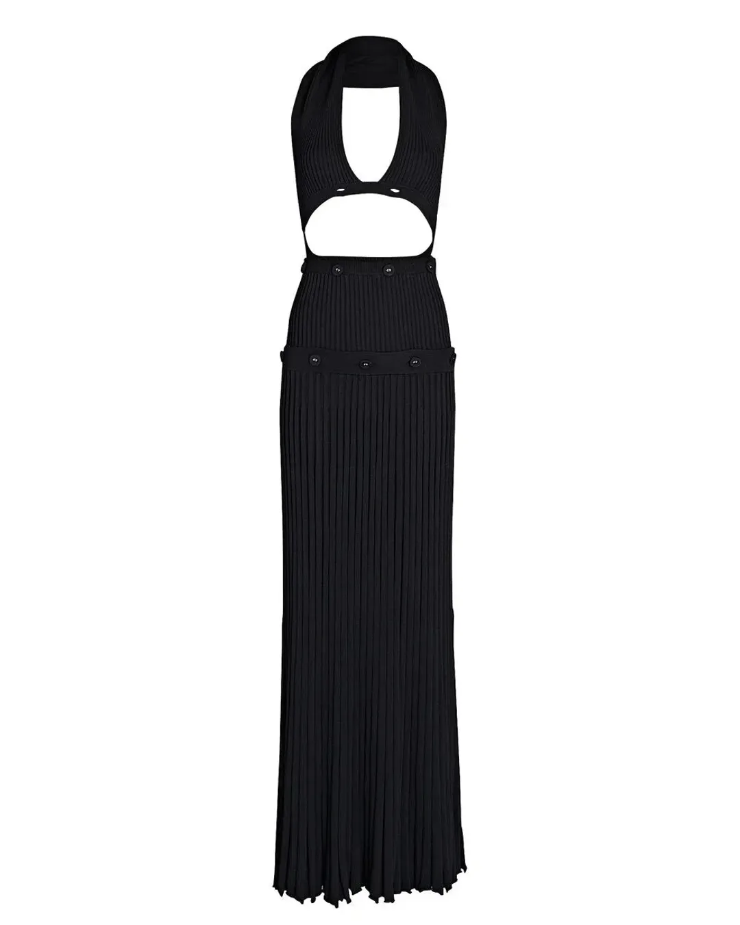 Christopher Esber Deconstruct Cut-Out Halter Maxi Dress Black Size 10 for rent on The Volte - main image