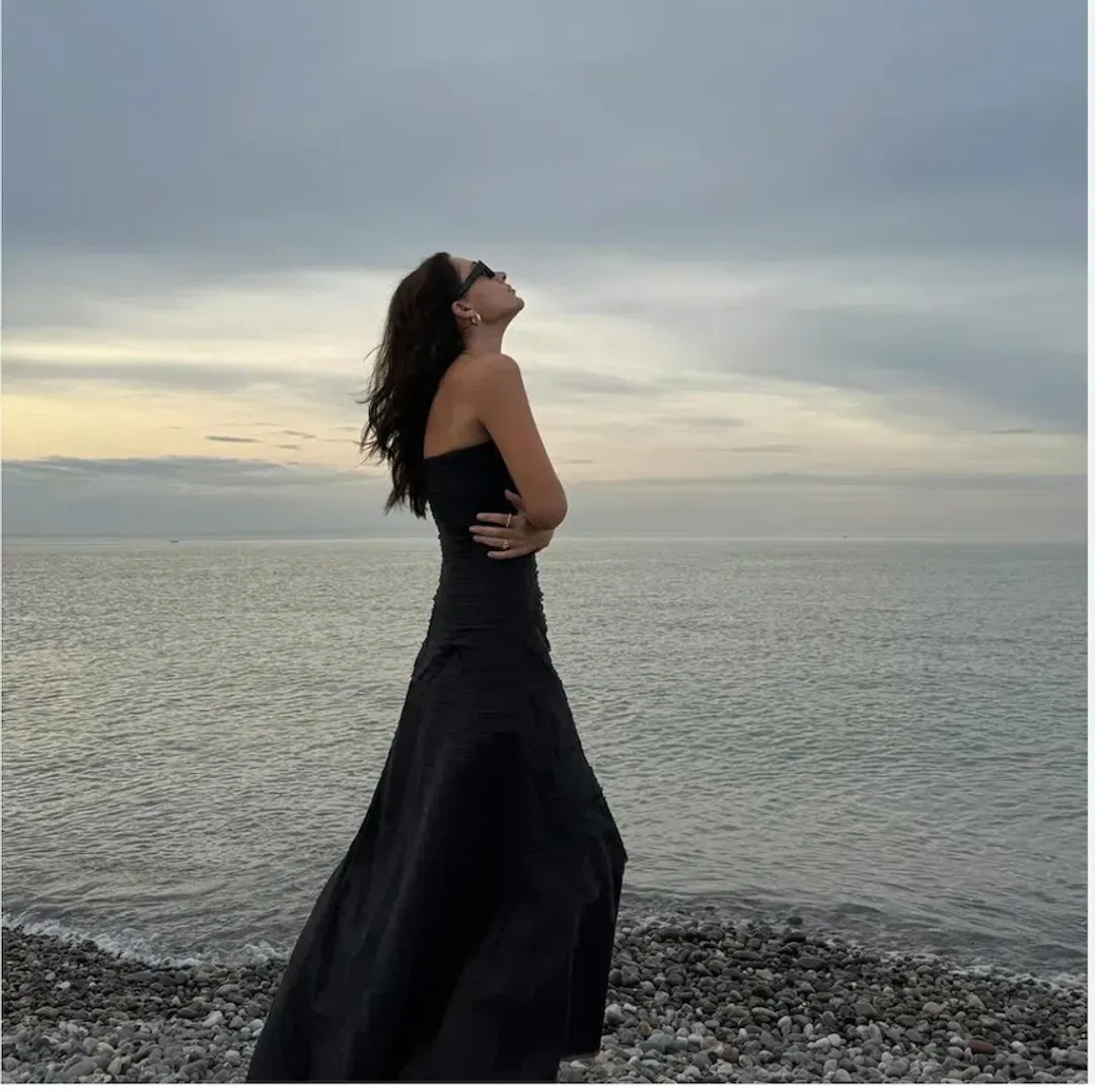 AJE SOUNDSCAPE MAXI DRESS BLACK SIZE 6 for rent on The Volte - main image