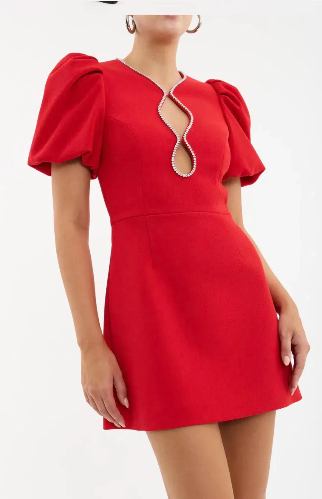 Rebecca Vallance Karina Puff Sleeve Mini Dress Red Size 8 for rent on The Volte - main image