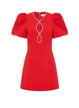 Rebecca Vallance Karina Puff Sleeve Mini Dress Red Size 8 for rent on The Volte - image 2