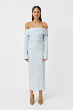 Camilla & Marc Shaw Off Shoulder Dress Sky Blue Size 8 for rent on The Volte - image 1