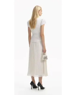 Self Portrait Textured Midi Dress White Size AU 8 for rent on The Volte - image 3