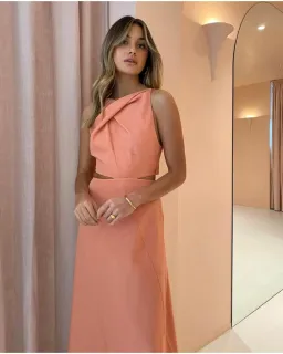 One Fell Swoop Bijoux Maxi Dress in Guava Size AU 10 for rent on The Volte - image 2