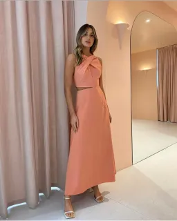 One Fell Swoop Bijoux Maxi Dress in Guava Size AU 10 for rent on The Volte - image 1