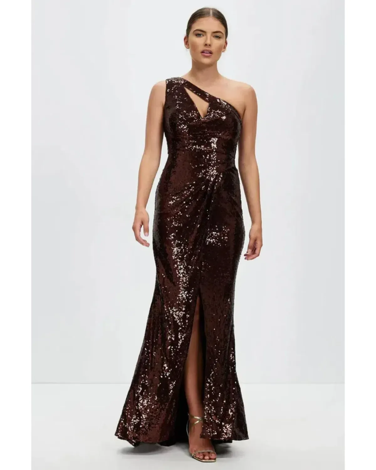 Bariano Isobel Gown Brown Sequin Size AU 12 - Image 1
