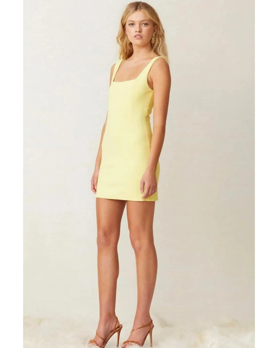 Bec & Bridge Gemma Mini Dress Banana Yellow Size AU 6 for rent on The Volte - main image