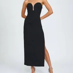 By Johnny Ginny Scoop Split Midi Dress Black Size 8 for rent on The Volte - image 4