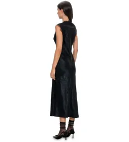 Veronika Maine Crushed Satin Lace Dress Black Size 8 for rent on The Volte - image 2