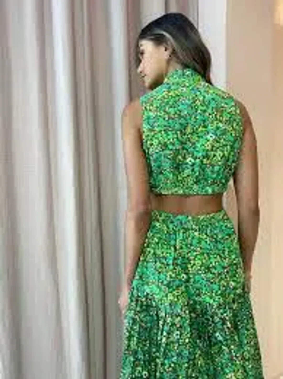 Alemais Phyllis Twist Front Pleat Dress Green Size AU 10 for rent on The Volte - main image