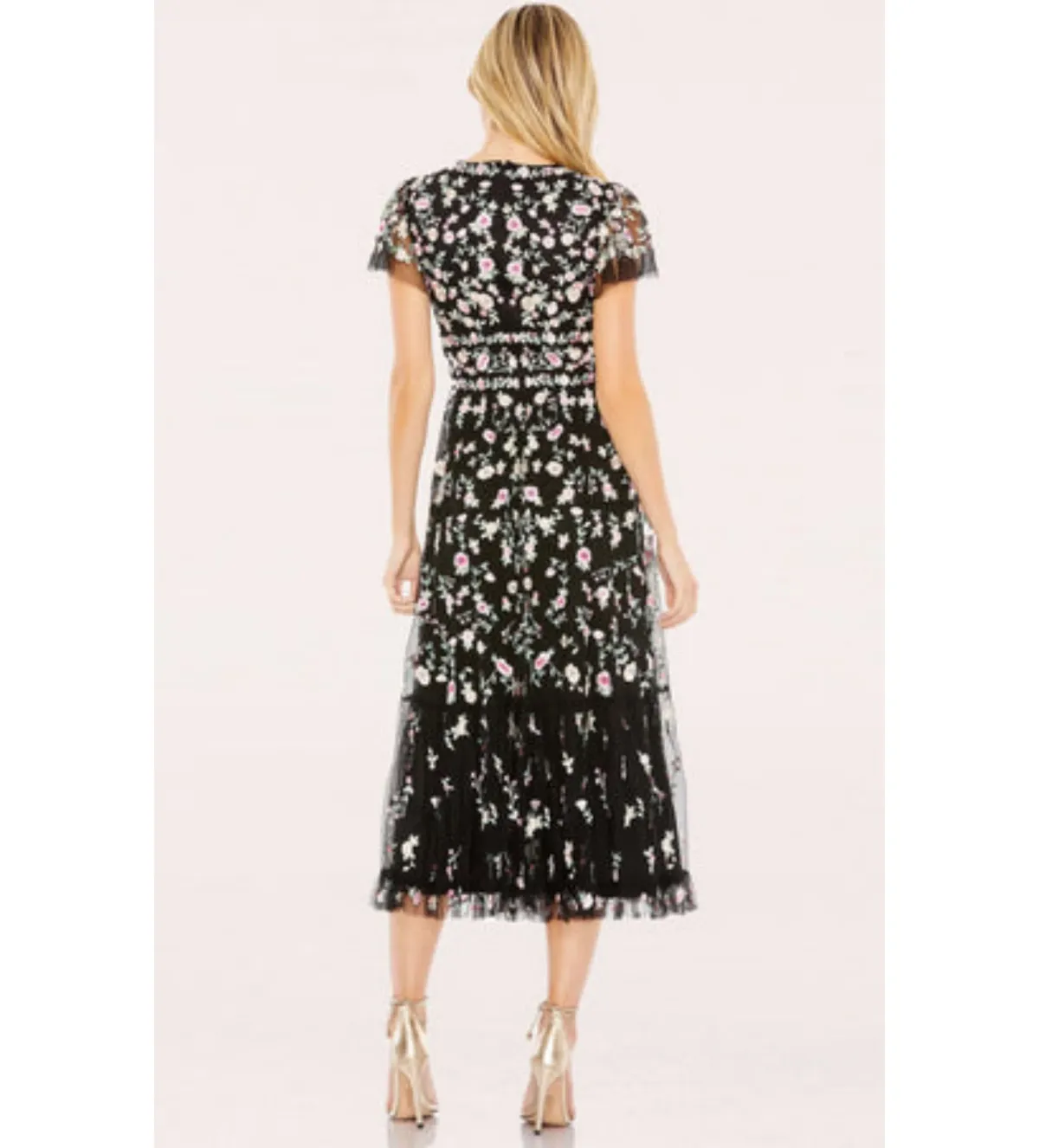 Sascha Drake Camille Embroidered Midi Dress In Black Size 16 - Image 2