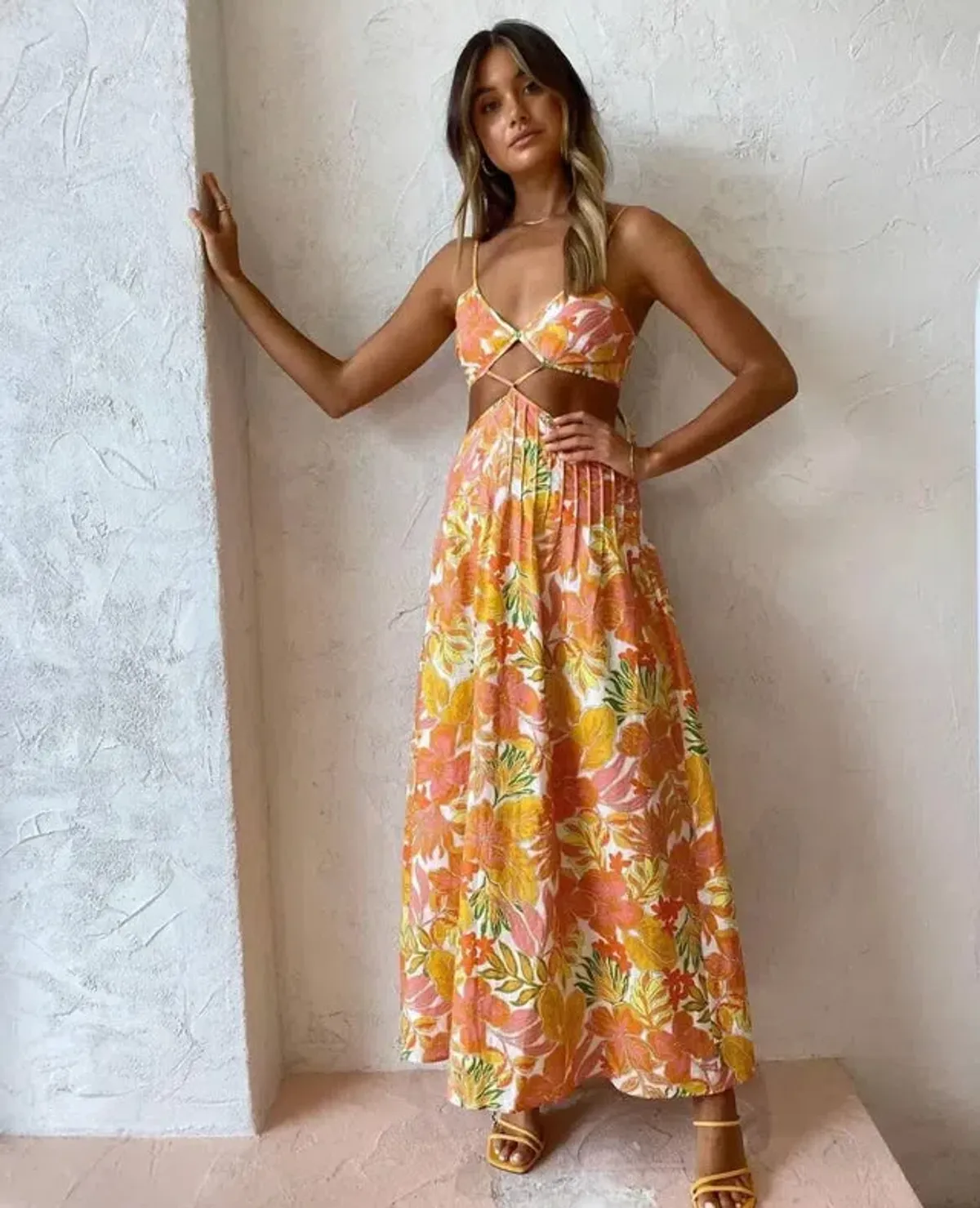 Issy Citrus Maxi Dress in Aloha Print Size 6 - Image 1