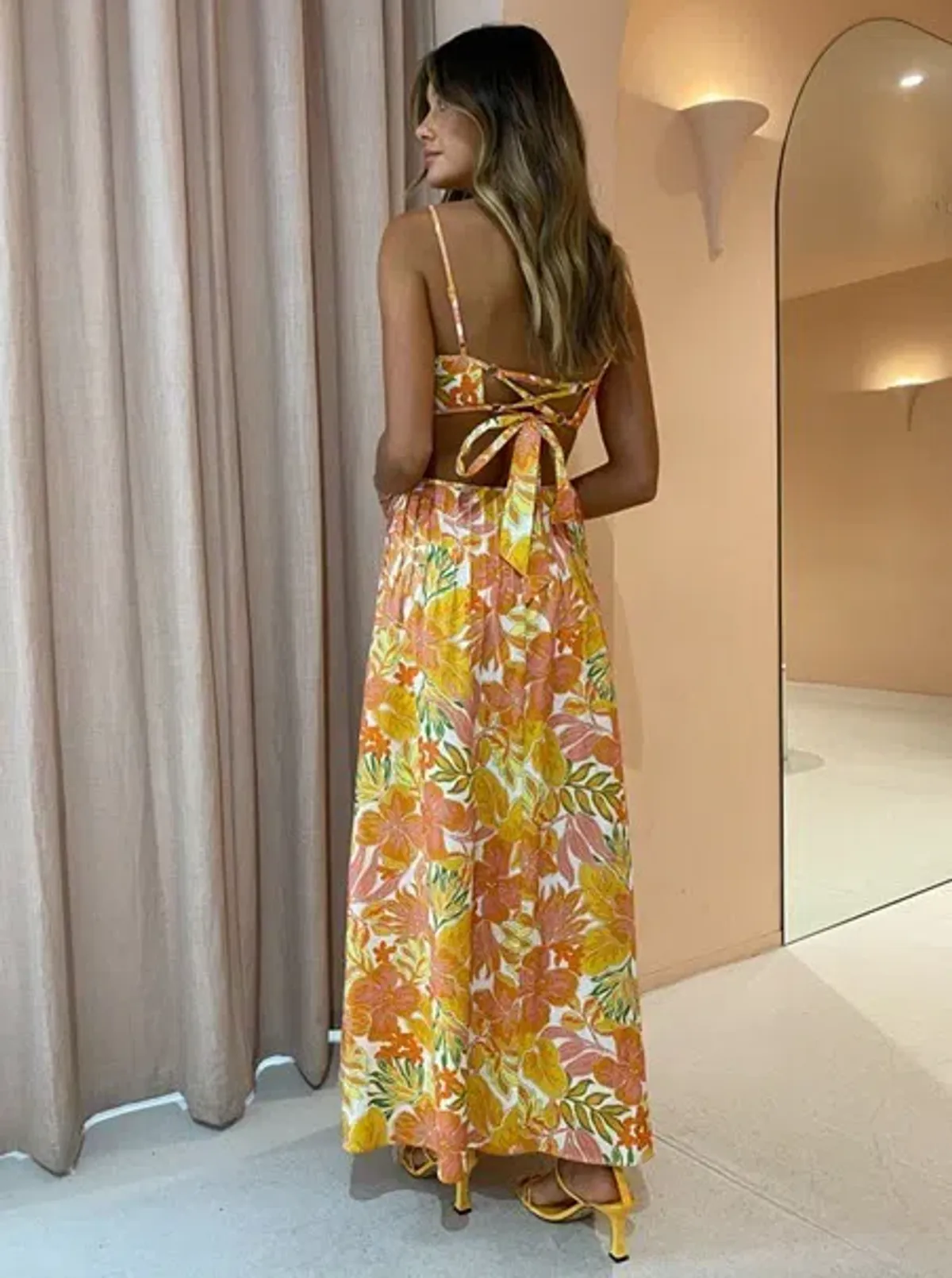 Issy Citrus Maxi Dress in Aloha Print Size 6 - Image 3
